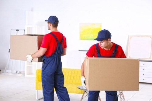 Moving boxes and furniture ready for a Stepney removals service