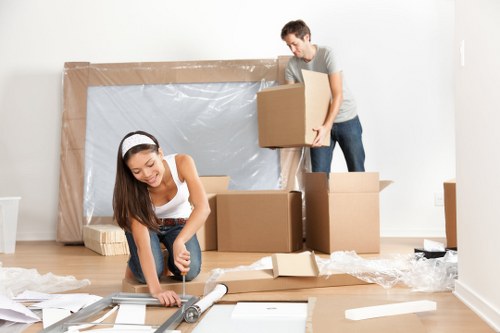 Removal van and sorted recyclable moving materials in Stepney