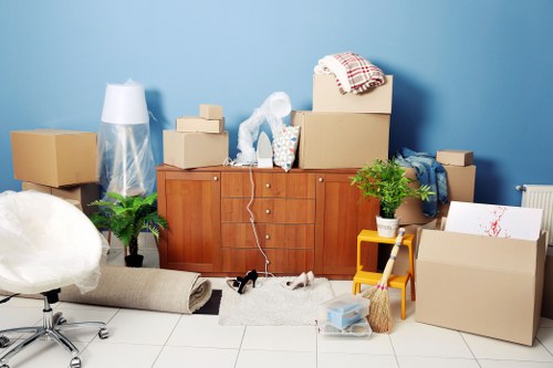 Removal van ready for a scheduled UK house move