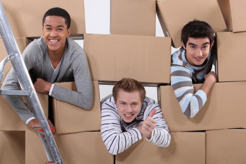 Coordinated removal team communicating during a relocation